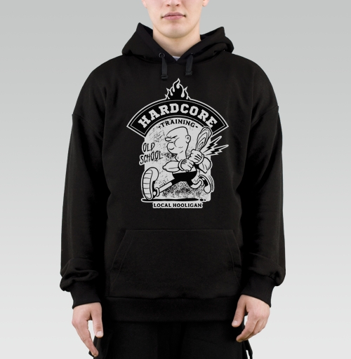Фотография футболки Хардкор тренинг персонаж с битой в движении local hooligan