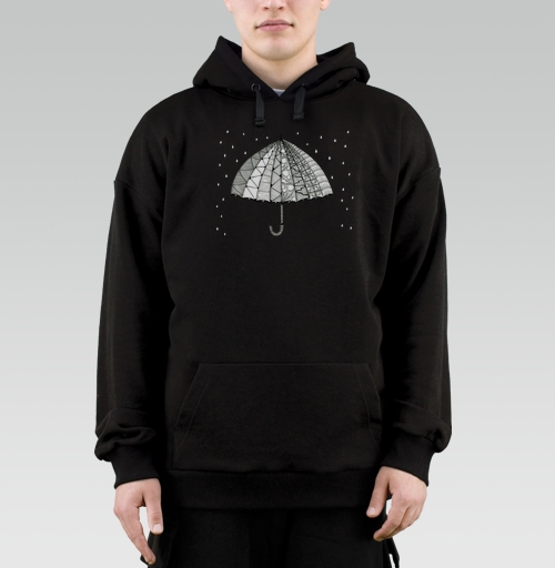Фотография футболки Зонт черно-белый с узорами медитативная защита зонта