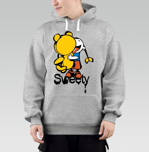 Фотография футболки Девочка обнимает плюшевого мишку с языком Sweety