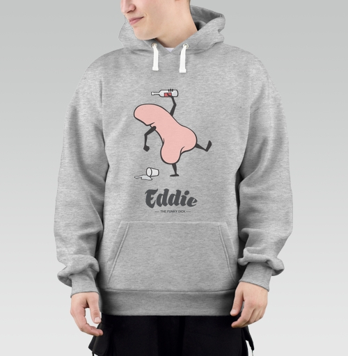 Фотография футболки Забавный пьяный пенис с бутылкой в руке Eddie the funky dick