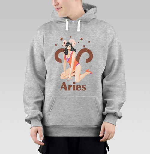 Фотография футболки Пинап девушка Овен в ретро стиле Aries