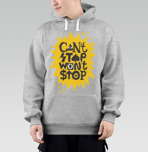 Фотография футболки Надпись Cant stop wont stop Не остановлюсь Мотивация Типографика Успех