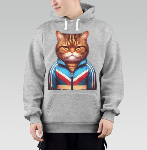 Фотография футболки Хмурый кот в спортивном костюме