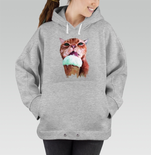 Фотография футболки Кот который любит мороженое