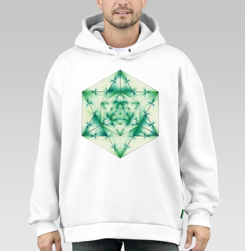 Фотография футболки Сакральная Геометрия -  Куб Метатрона Зеленый