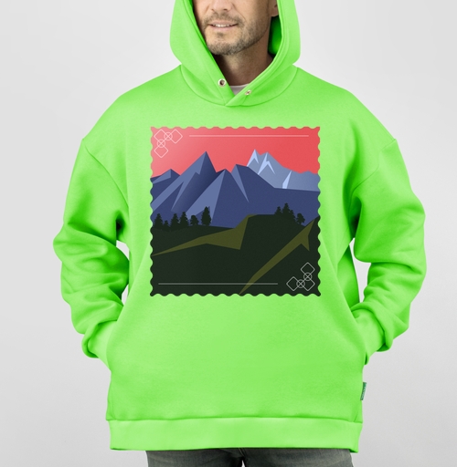 Фотография футболки Закат в горах