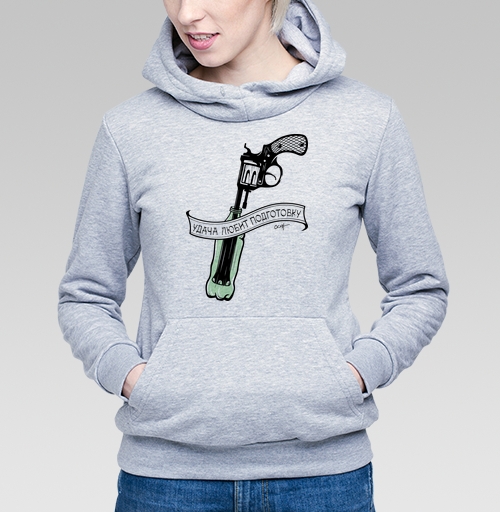 Фотография футболки Удача любит подготовку - револьвер