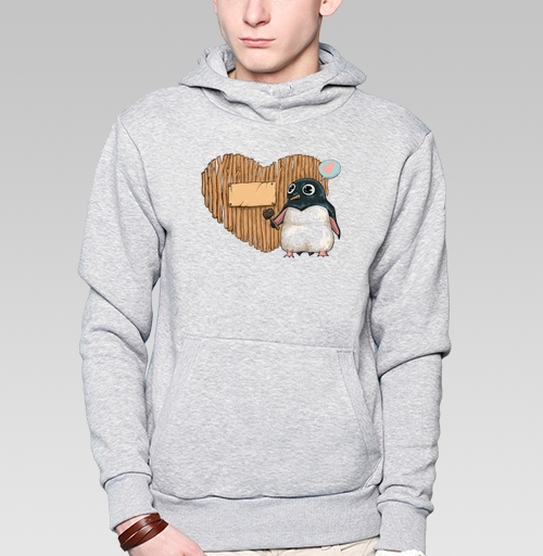 Фотография футболки Забавный пингвин с молотком у сердечной таблички