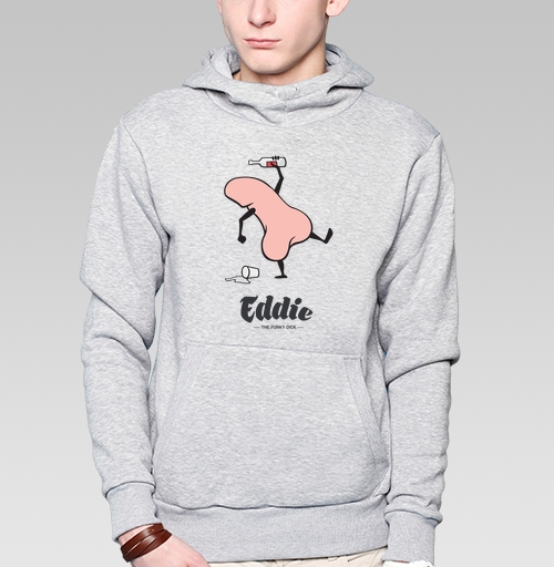 Фотография футболки Забавный пьяный пенис с бутылкой в руке Eddie the funky dick