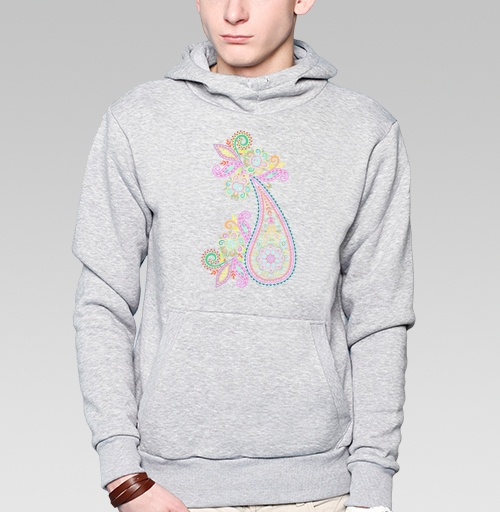 Фотография футболки Пейсли цветочный узор нежный с оливковым тоном