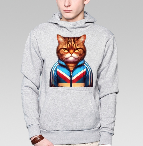 Фотография футболки Хмурый кот в спортивном костюме