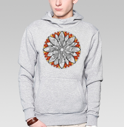 Фотография футболки Mandala/Мандала симметричный зентангл узор для созерцания медитативного черно белого