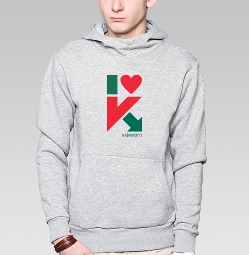 Фотография футболки Стильный логотип I love Kaspersky с сердцем и стрелкой