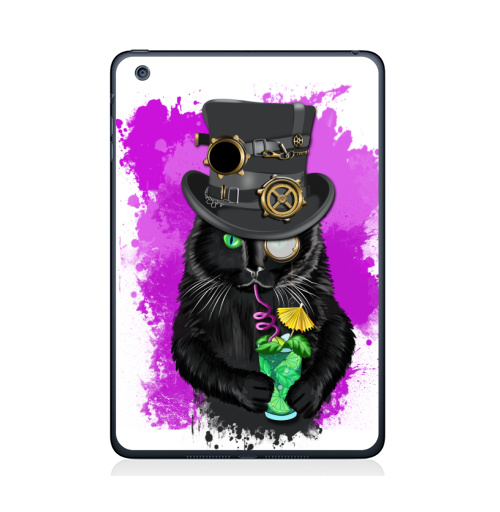 Фотография футболки Черный кот в шляпе стимпанк